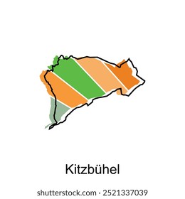 Austria map region administration with City of Kitzbuhel, vector illustration design template