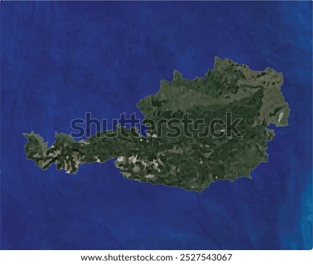 Austria map with satellite view design style.