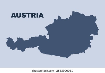 Austria map simple flat vector