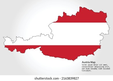 Austria Map stripes. Vector illustration Color on White Backgound