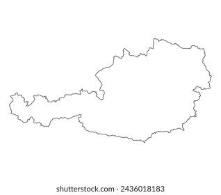 Austria map symbol shape, travel web flat concept icon symbol vector illustration .