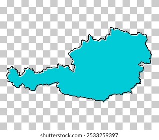 Forma del símbolo del mapa de Austria, Ilustración vectorial plana del símbolo del icono del concepto del Web de viaje .