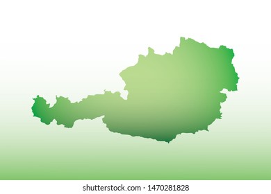 Austria map using green color with dark and light effect vector on light background illustration