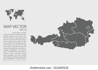 Austria map vektor, Abstraktes design, Vektorgrafik Eps10. Hoch detailliert auf weißem Hintergrund.