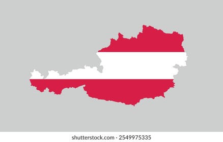 
Ícone de vetor do Mapa da Áustria. Mapa da Áustria em cores Bandeira.