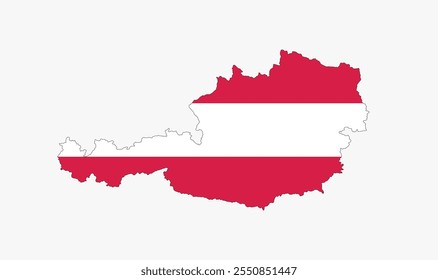 
Ícone de vetor do Mapa da Áustria. Mapa da Áustria em cores Bandeira.