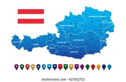 Austria Map vector illustration