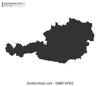 austria map vector illustration on white background