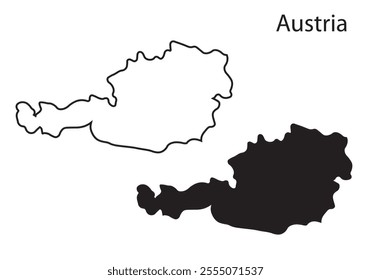 Austria map vector illustration, Austria map silhouette, Austria country 