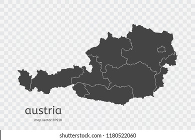 austria map vector, isolated on transparent background