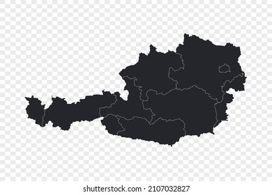 Austria map vector, isolated on transparent background