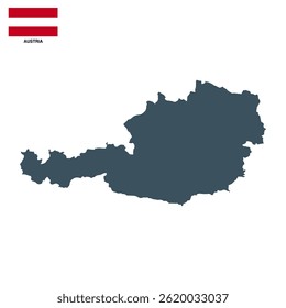 áustria mapa vetor isolado no fundo transparente