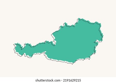 Austria Map - World map International vector template with black and green geometric shapes and lines style isolated on white background for design, infographic - Vector illustration eps 10