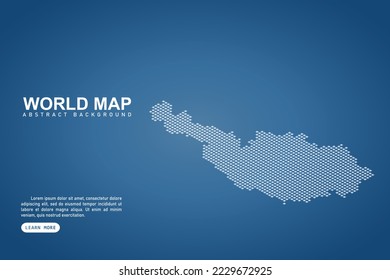 Austria Map - World map International vector template with isometric top and white pixel, grid, grunge, halftone style isolated on blue background for design, web - Vector illustration eps 10