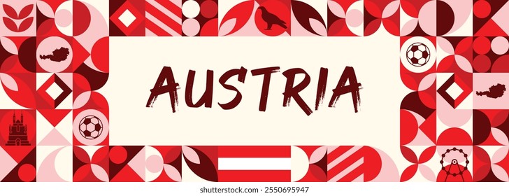 Austria national day banner with flags