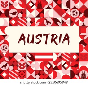 Austria national day banner with flags