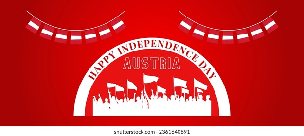 Austria national day banner for independence day anniversary. Flag of Austria and modern geometric retro abstract design. Red and white concept.