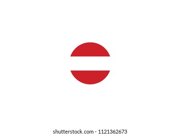 Austria national flag, circle shape, country state symbol