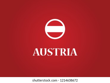 Austria national flag circle shape country emblem state symbol