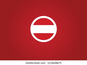 Austria national flag circle shape country emblem state symbol