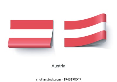 The Austria National Flag Clothing Label Tag. Illustration Flag of Austria Country in Europe. Fabric Label Tag Concept Vector.