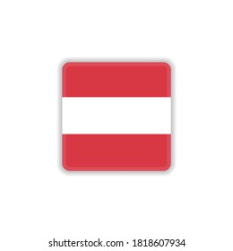 Austria national flag flat icon, vector sign, Flag of Austria colorful pictogram isolated on white. Symbol, logo illustration. Flat style design