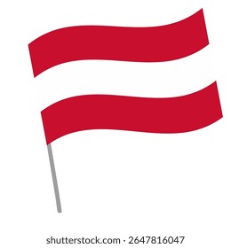 Bandeira nacional da Áustria flutters com mastro