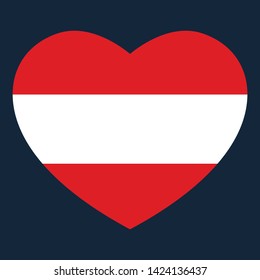 austria national flag heart vector and symbol