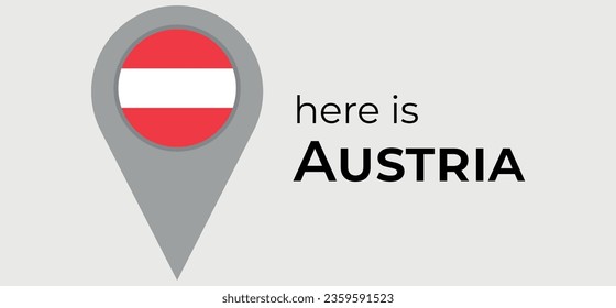 Austria national flag map marker pin icon illustration