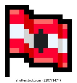 Ilustración del vector de iconos de píxeles de la bandera nacional de Austria