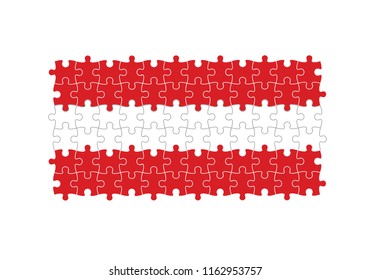 Austria national flag puzzle effect state emblem
