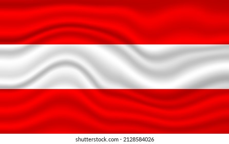 Austria National Flag vector design. Austria flag 3D waving background vector illustration