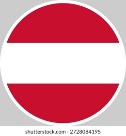 Ilustración vectorial nacional de la bandera de Austria en forma de círculo, diseño de alta calidad