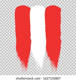 AUSTRIA national flag vector on transparent background.