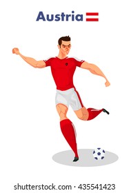 Austria nationality footballer, Vector illustration.