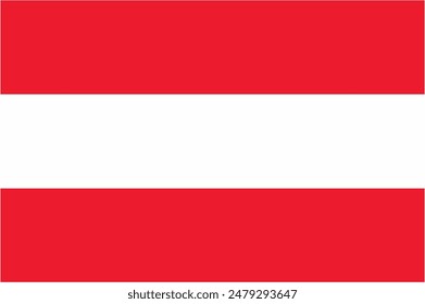 Vector de bandera oficial de Austria con tamaño y proporción estándar. Emblema de la bandera nacional con tamaño y colores precisos.