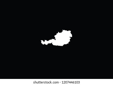 Austria outline map country shape state borders 