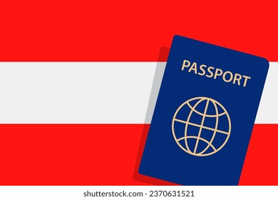 Austria Passport. Austria Flag Background. Vector