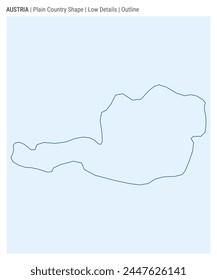 Austria plain country map. Low Details. Outline style. Shape of Austria. Vector illustration.