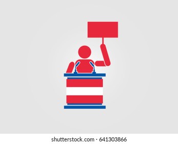 Austria Podium Protest Speech