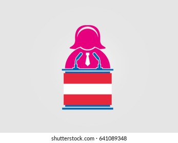 Austria Podium Woman In Business Speech
