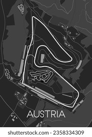 Austria Racing Track Map for Poster