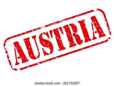 Austria red stamp text on white