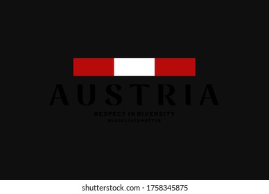 Austria Respect In Diversity Black Lives Matter National Flag Wallpaper Background Vector Illustration