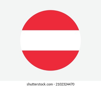Austria Round Country Flag. Circular Austrian National Flag. Republic of Austria Circle Shape Button Banner. EPS Vector Illustration. svg