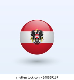 Austria round flag. Vector illustration.