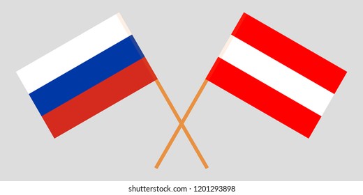 Austria and Russia. The Austrian and Russian flags. Official colors. Correct proportion. Vector illustration