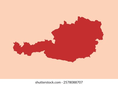 Austria simple flat red map