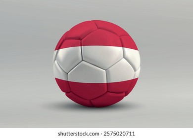 Austria soccer ball featuring the national flag design on a gray background