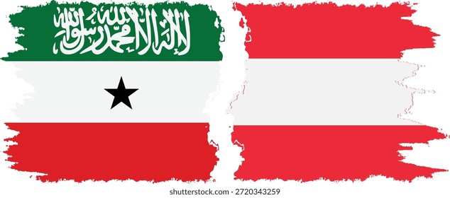 Conexión de banderas grunge de Austria y Somalilandia, Vector
